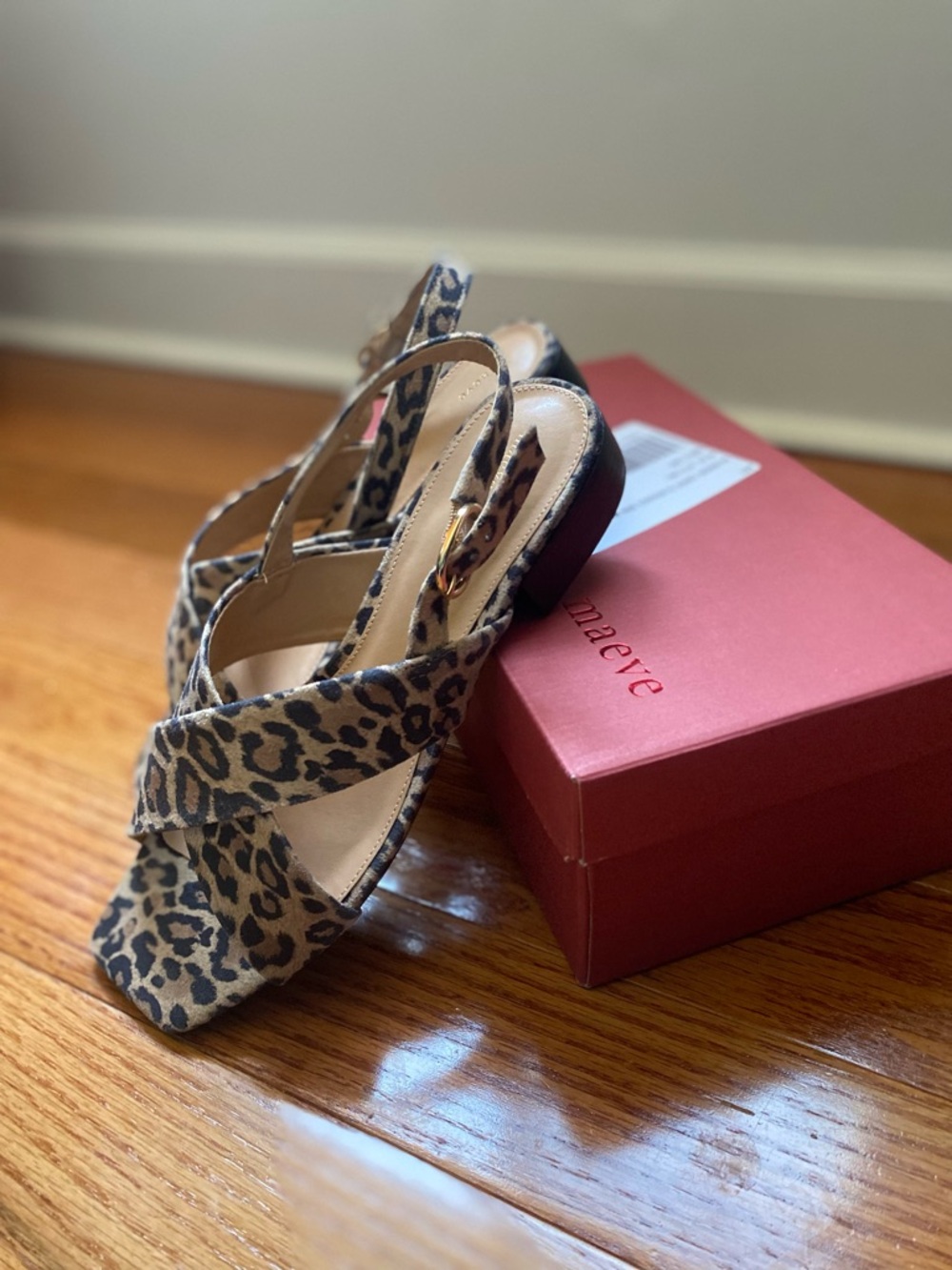 Leopard Print Slingback Low Heel Sandal - Women - Maeve - NWT - Size 9 - Picture 3 of 4
